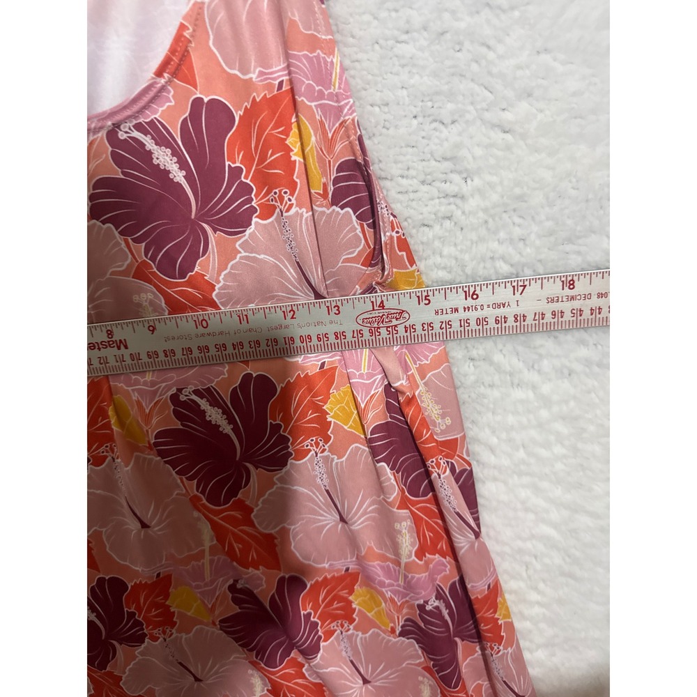 Hamakua Hawaiian Hibiscus Floral Sleeveless Dress Pink Orange Large‎ - Picture 4 of 6